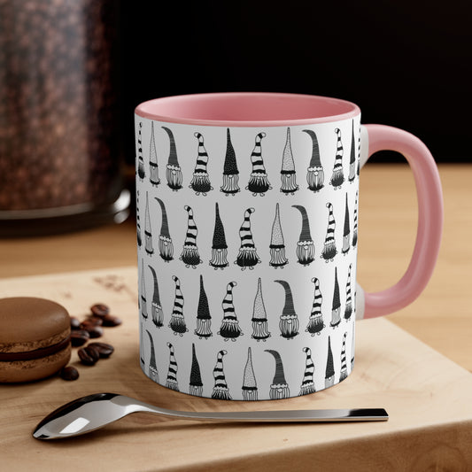 Black and White Gnome Accent Coffee Mug, 11oz
