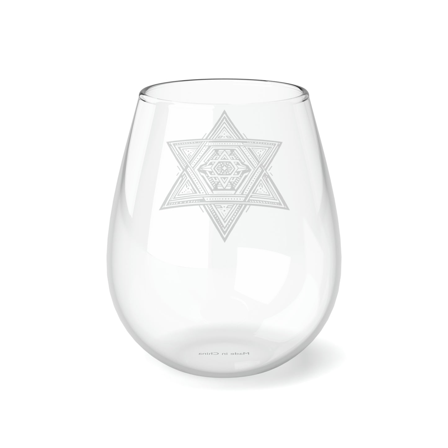 Stemless Wine Glass, 11.75oz - Star of David