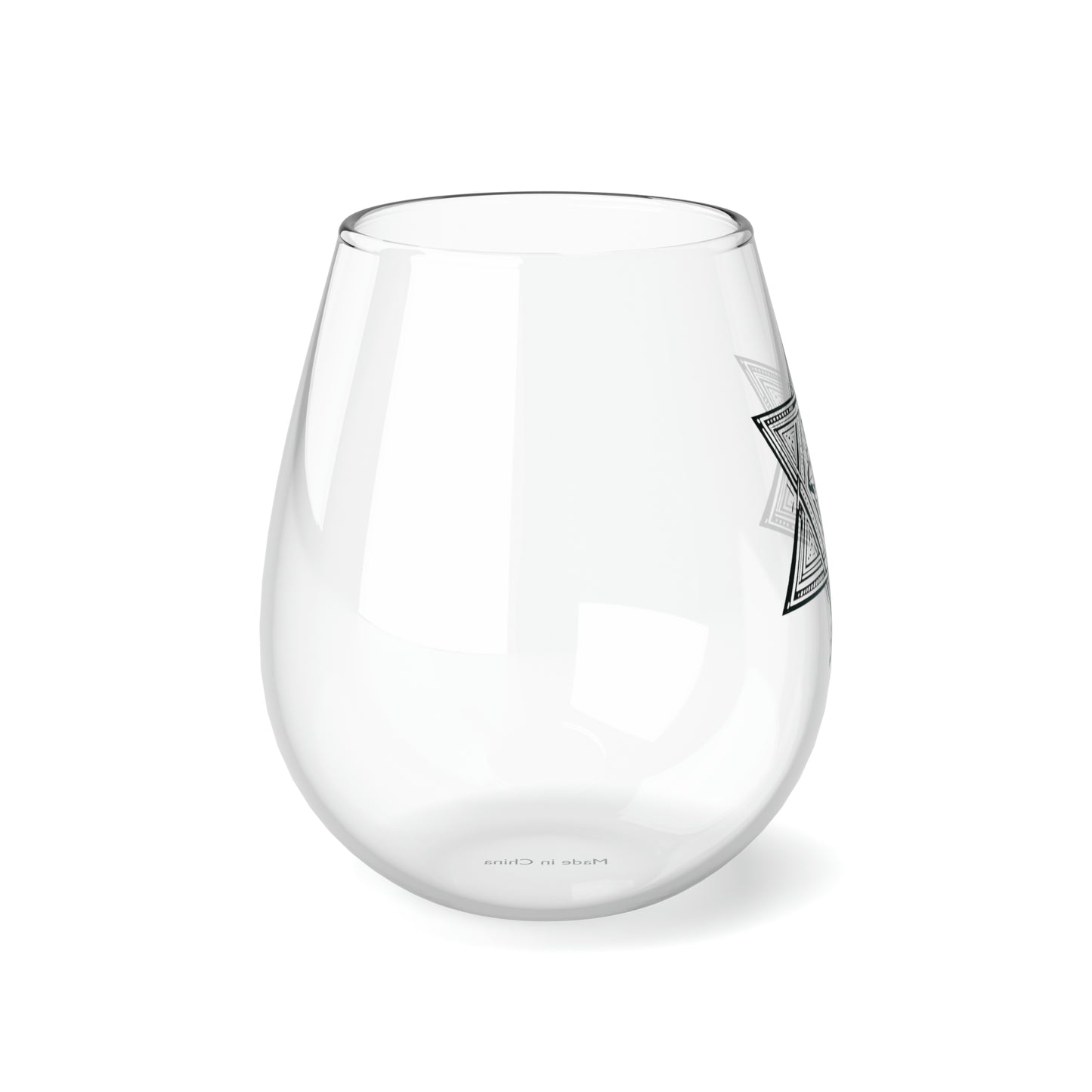 Stemless Wine Glass, 11.75oz - Star of David