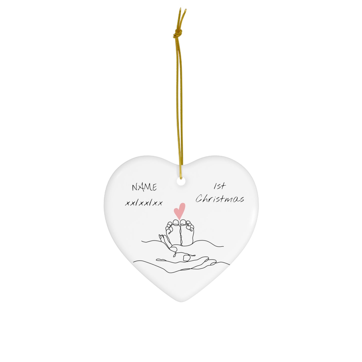 Baby Girls First Christmas Ceramic Ornament, 4 Shapes