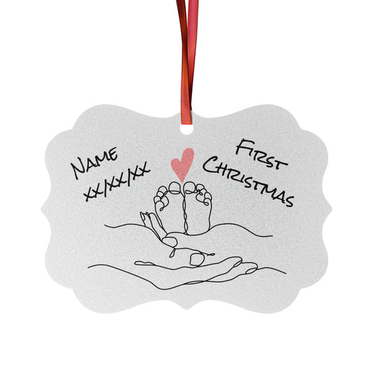 Baby Girls First Christmas Aluminum Ornaments (1pc, 5pcs, 10pcs, 20pcs)
