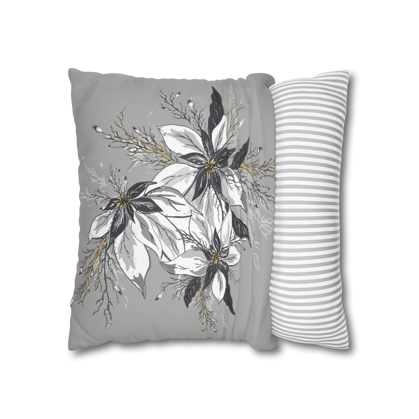 Light Grey Spun Polyester Square Pillow Case