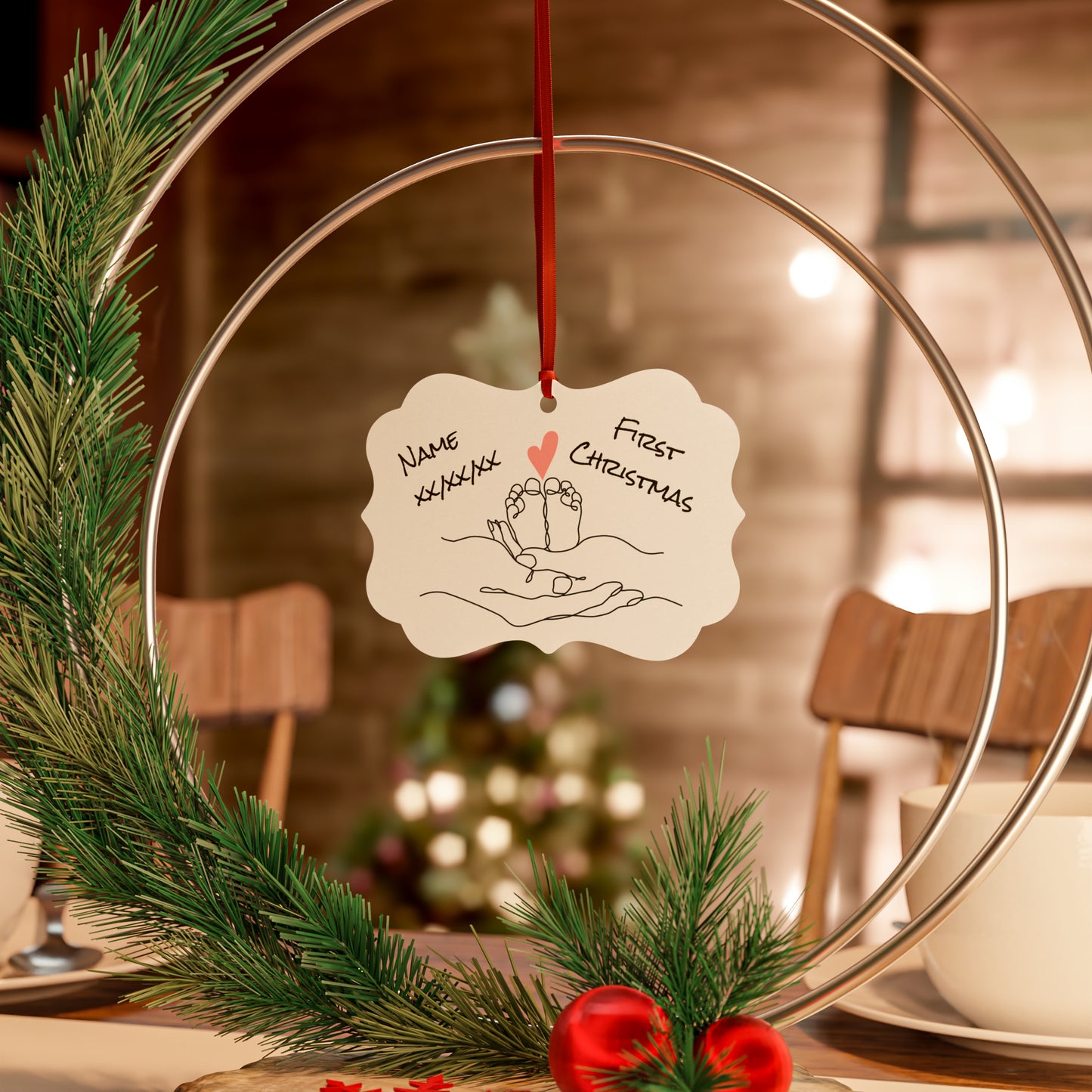 Baby Girls First Christmas Aluminum Ornaments (1pc, 5pcs, 10pcs, 20pcs)