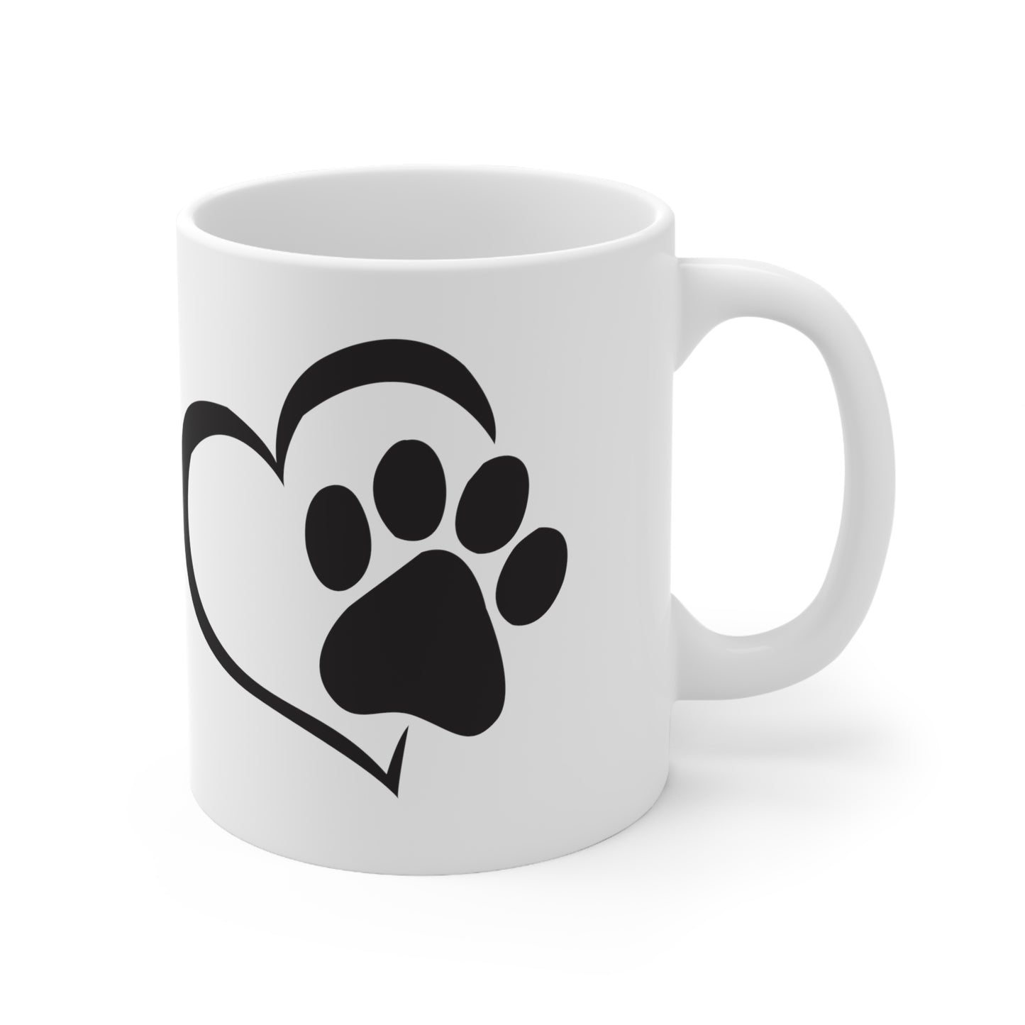 Whoodle (or any Dog) and Heart Paw Ceramic Mug 11oz