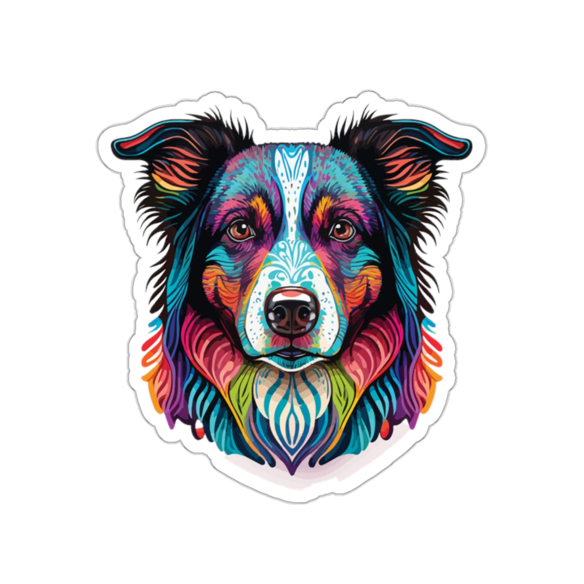 Multi Color Australian Shepherd Kiss-Cut Stickers