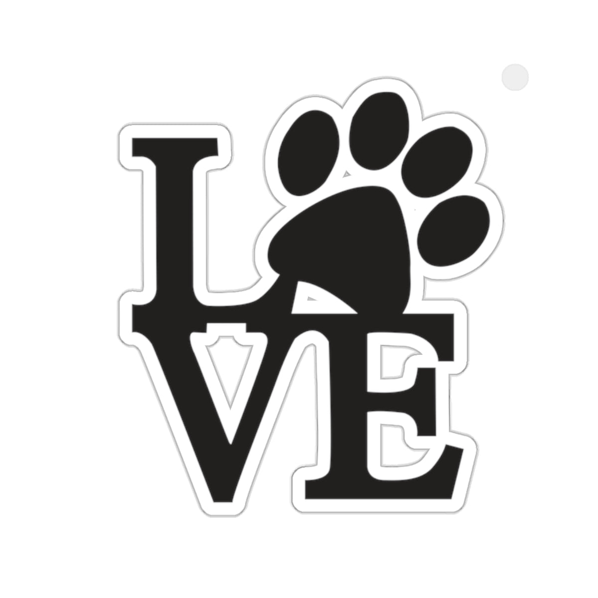 Dog Paw Print LOVE Kiss-Cut Stickers