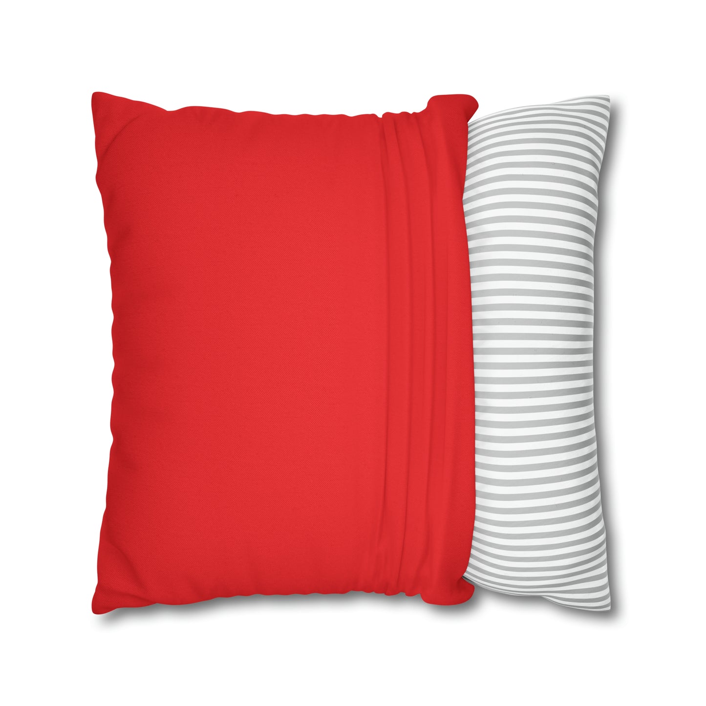 Red Spun Polyester Square Pillow Case