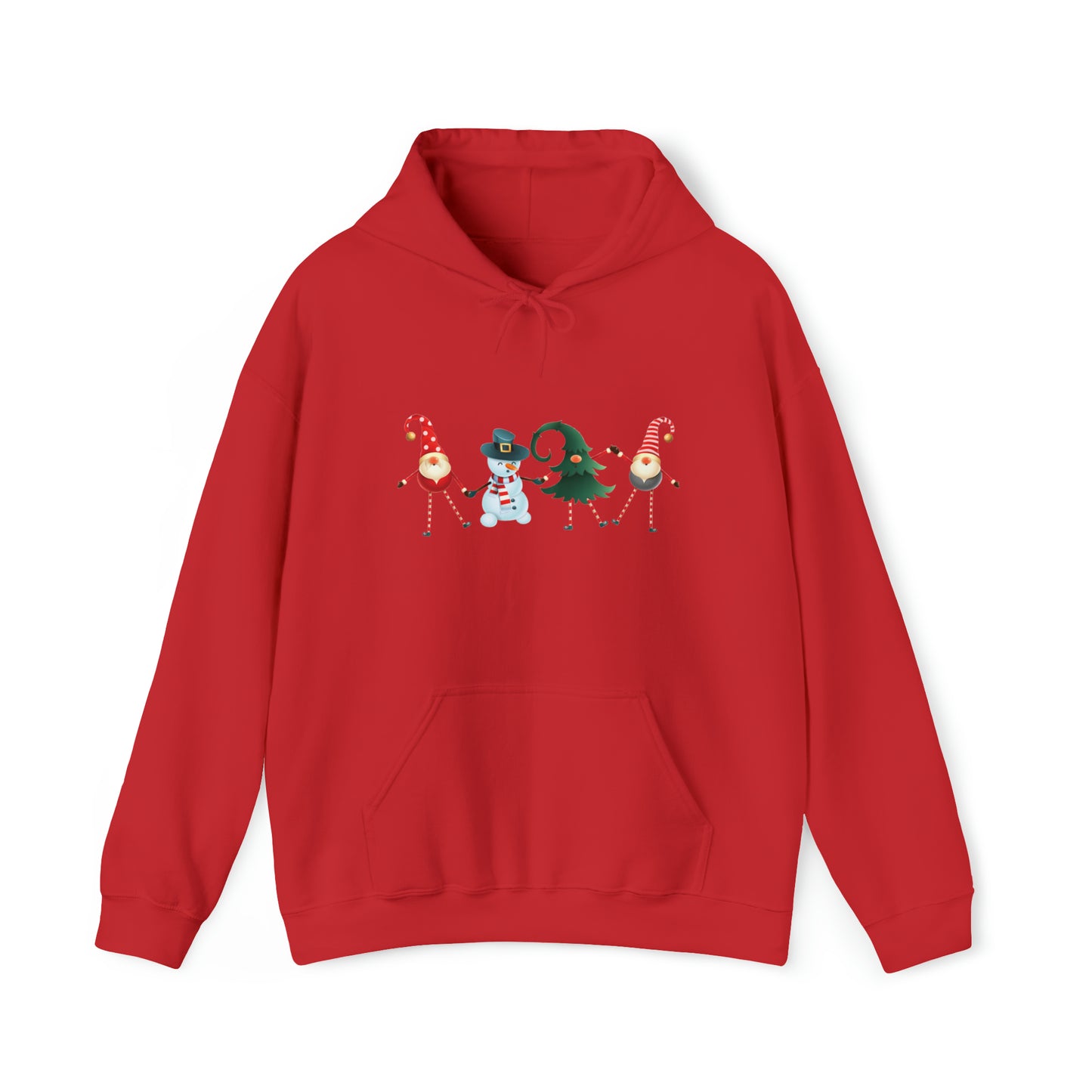 Dancing Elves, Christmas Tree, and Snowman Holiday Unisex Heavy Blend™ Hooded Sweatshirt