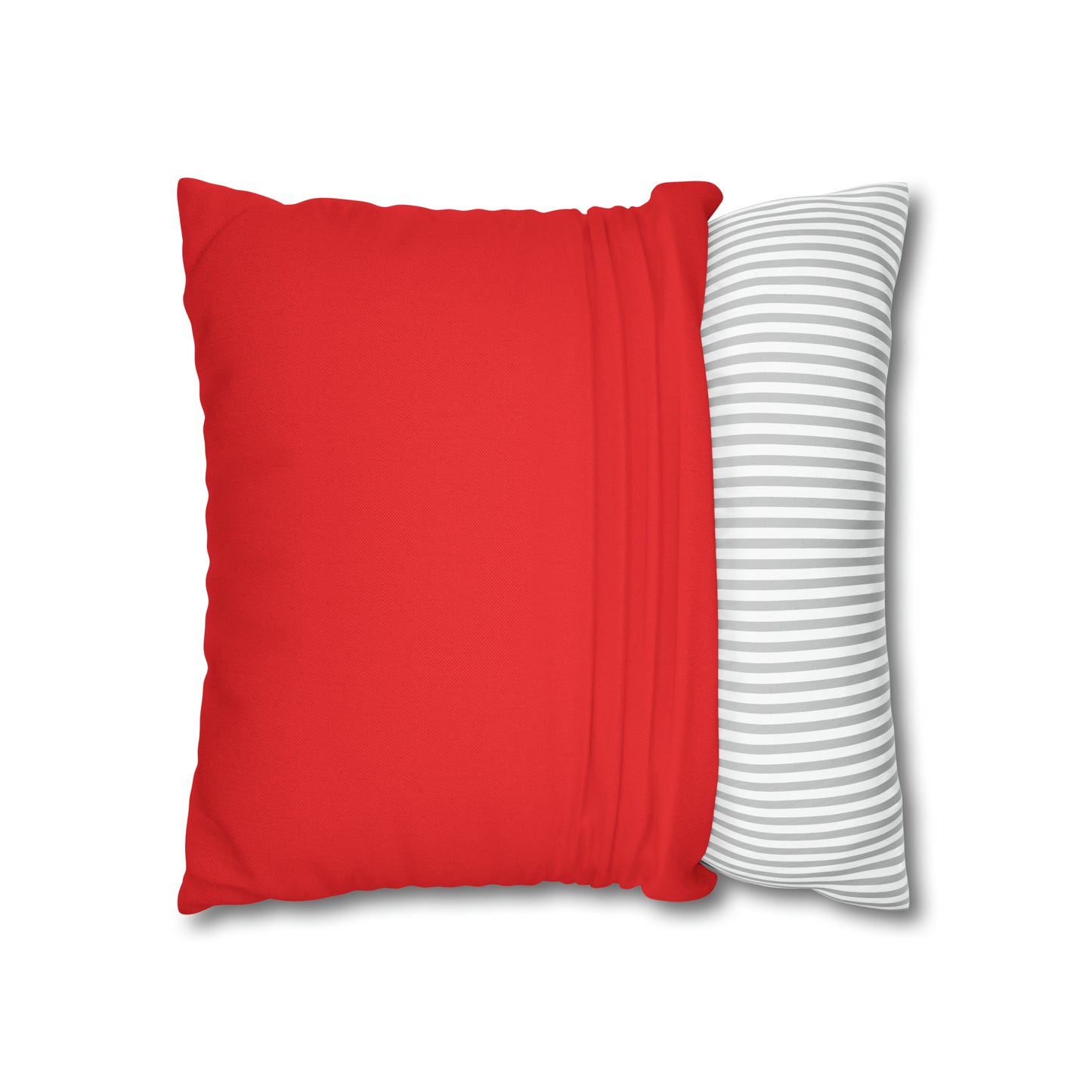 Red Spun Polyester Square Pillow Case