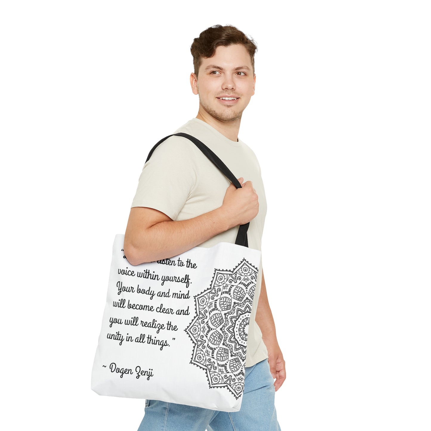 Mandala with Inspirational Quote Tote Bag (AOP)