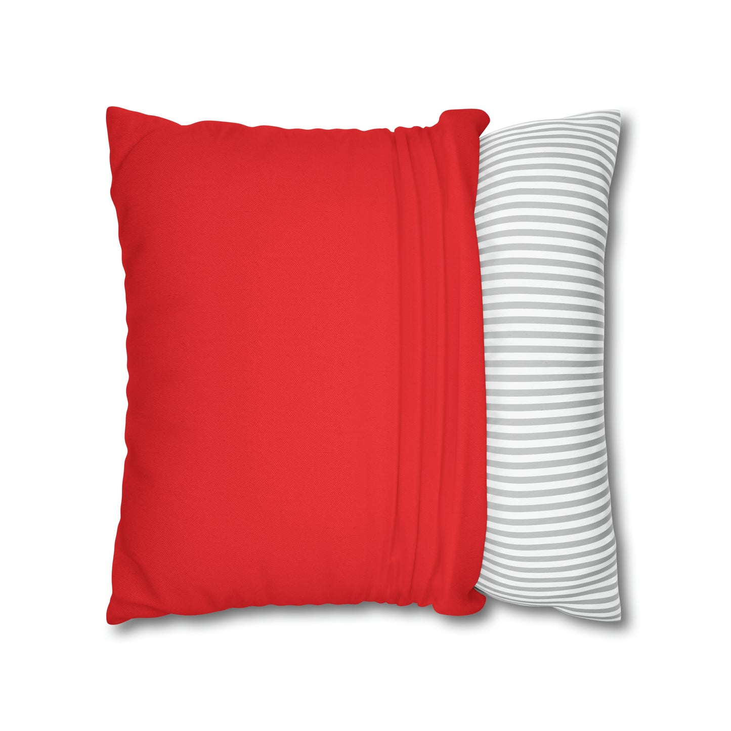 Red Spun Polyester Square Pillow Case