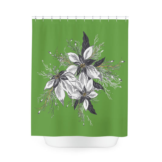 Light Green Polyester Shower Curtain