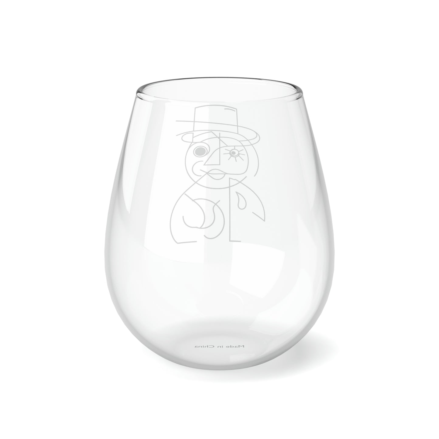 Stemless Wine Glass, 11.75oz - Snowman