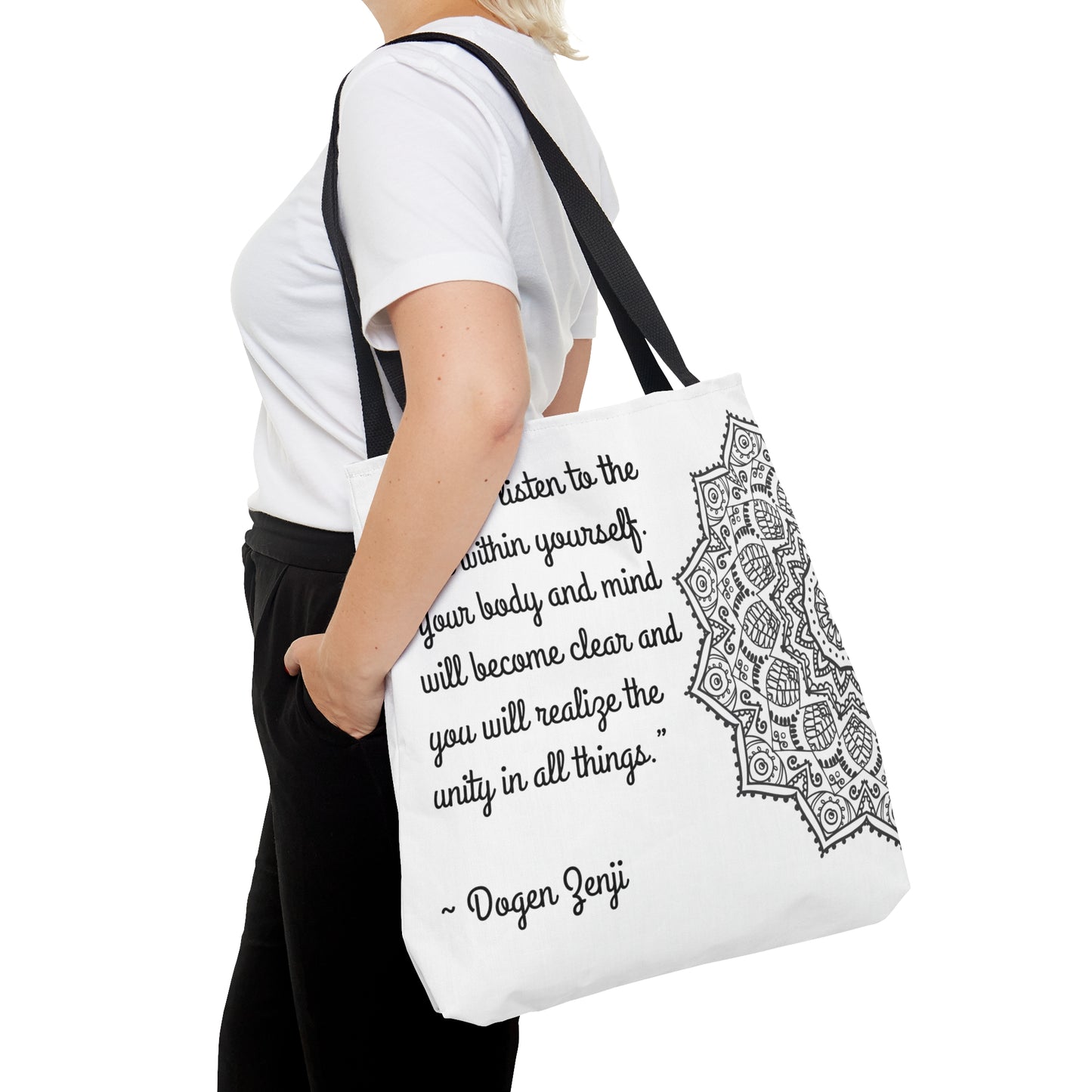 Mandala with Inspirational Quote Tote Bag (AOP)