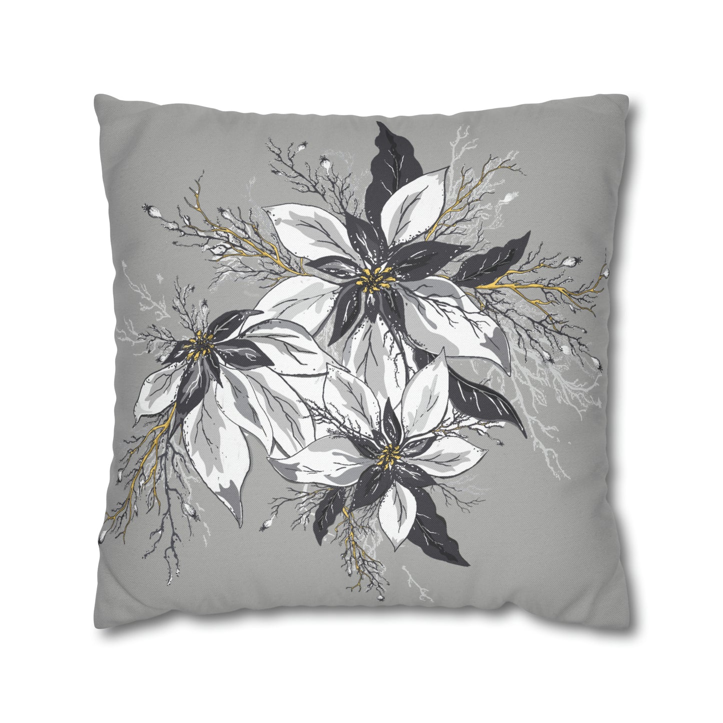 Light Grey Spun Polyester Square Pillow Case