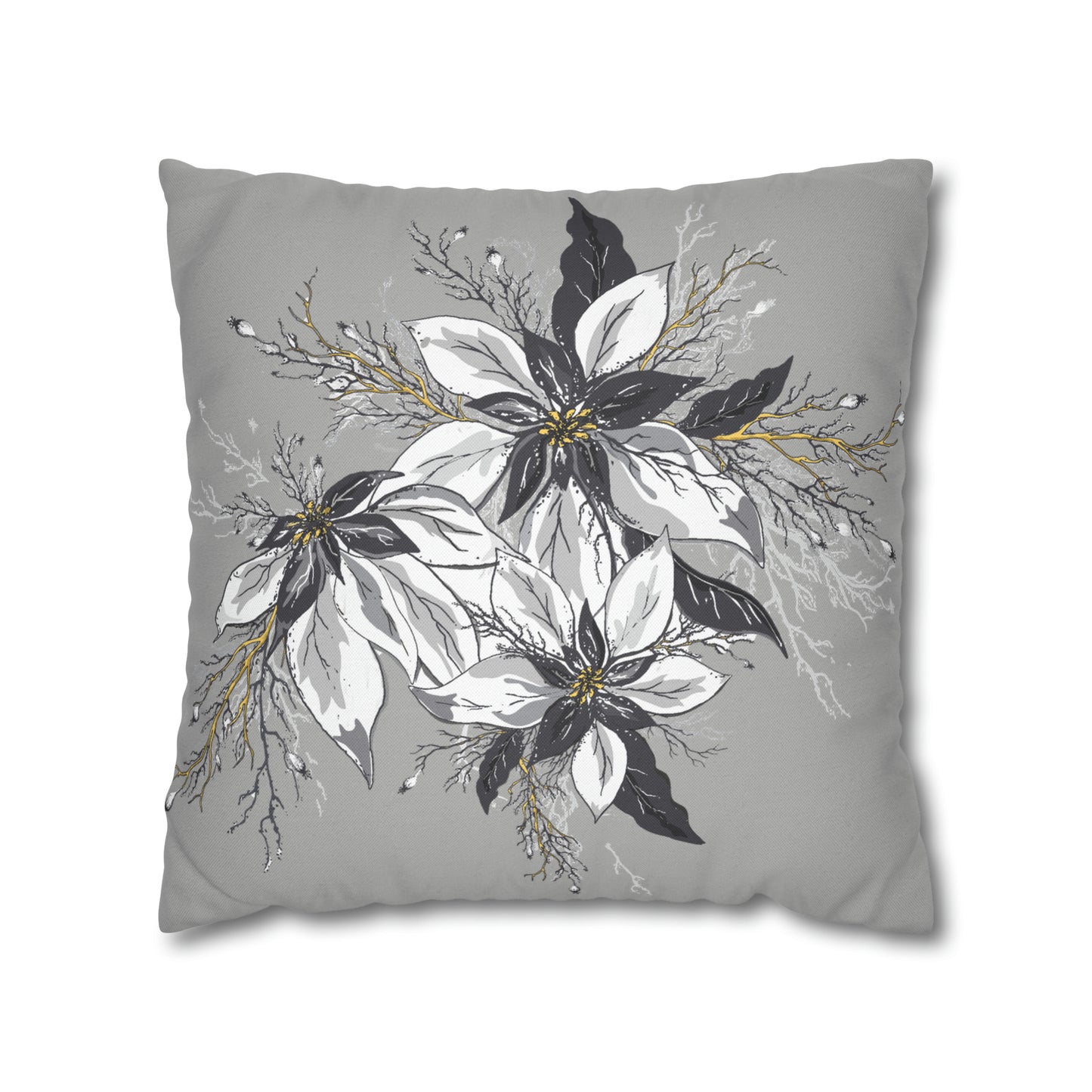 Light Grey Spun Polyester Square Pillow Case