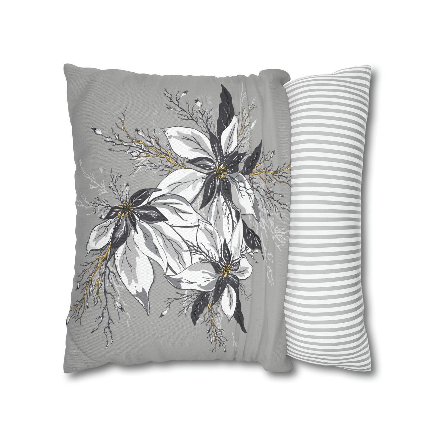 Light Grey Spun Polyester Square Pillow Case