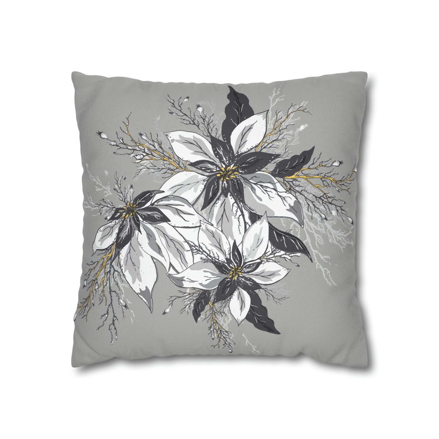 Light Grey Spun Polyester Square Pillow Case