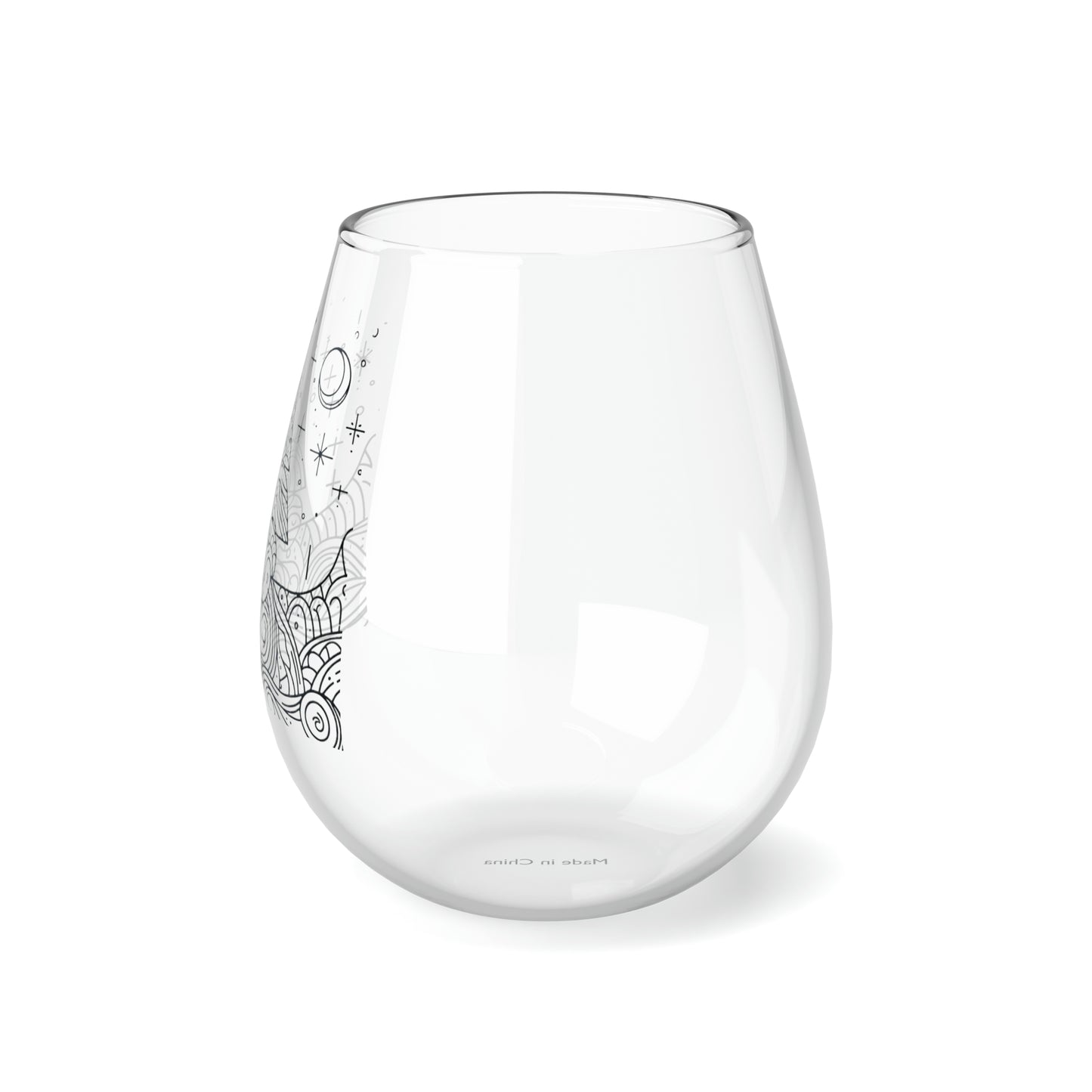 Stemless Wine Glass, 11.75oz - Christmas Tree