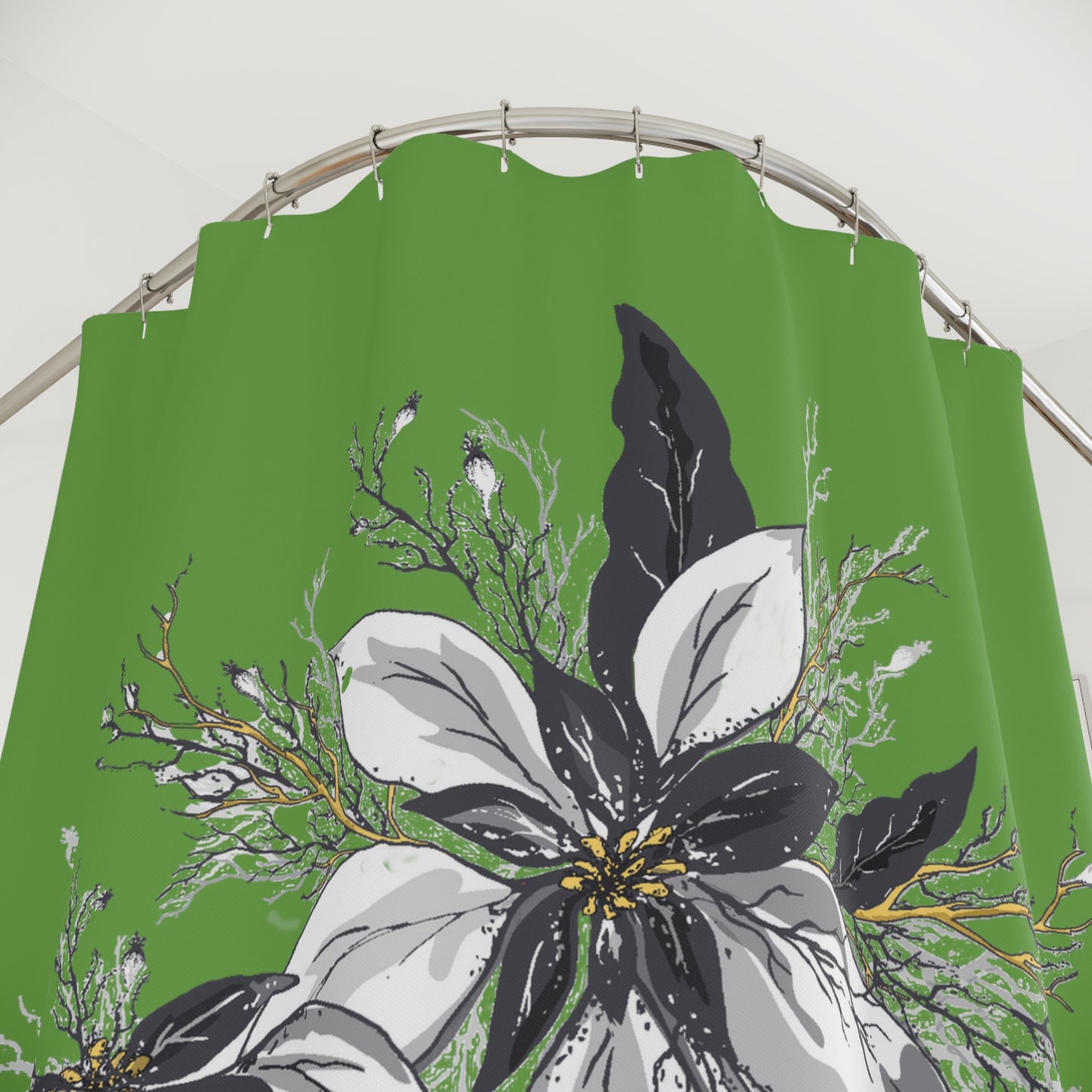 Light Green Polyester Shower Curtain