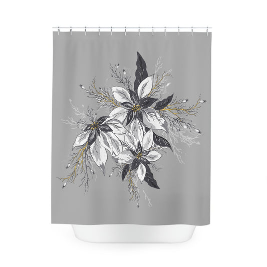 Light Grey Polyester Shower Curtain