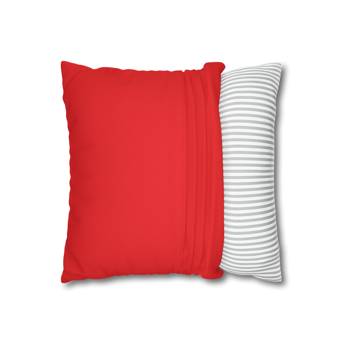 Red Spun Polyester Square Pillow Case