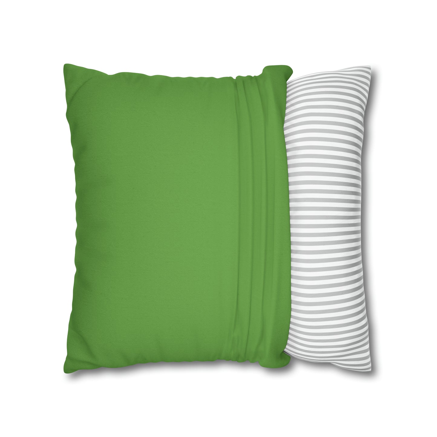 Light Green Spun Polyester Square Pillow Case