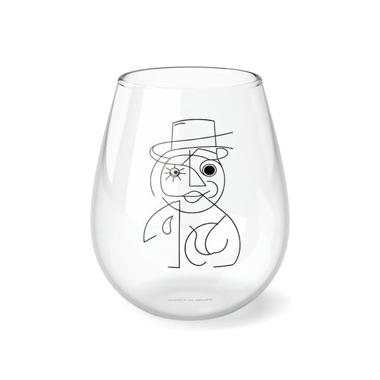 Stemless Wine Glass, 11.75oz - Snowman