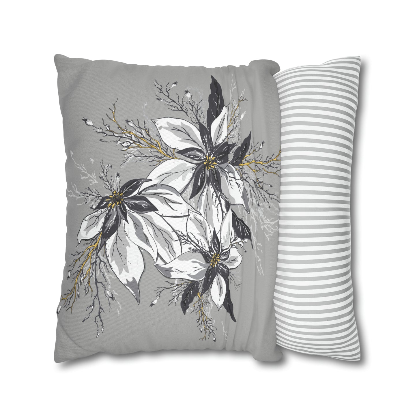 Light Grey Spun Polyester Square Pillow Case